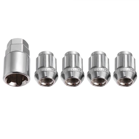 Worgeous 4pcs Universal Wheel Lock Lug Nuts Anti Theft Set with 1pc Sleeve