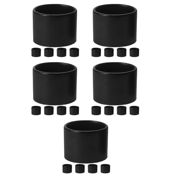 Worgeous  5 PCS Ceramic Socket Lamp Shade Adapter Collar Ring Thread Diameter Holder Black Light Rings