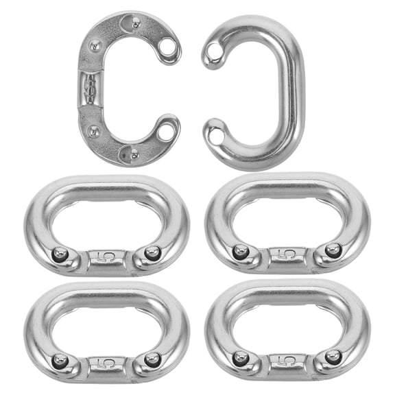 Worgeous 5 Pcs Chain Link Stainless Steel Quick Link Chain Connector Easy To Install Quick Chain Connector Locking Carabiner Chain Hooks For Towing