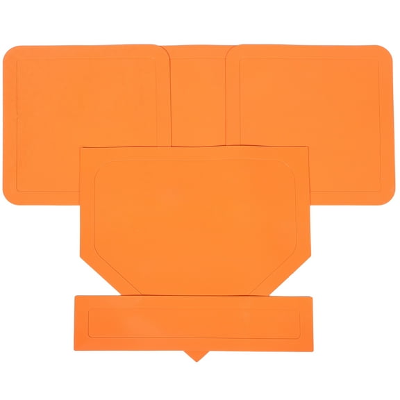 Worgeous  5 Pcs Baseball Softball Plate Foldable Thickened Concave Orange
