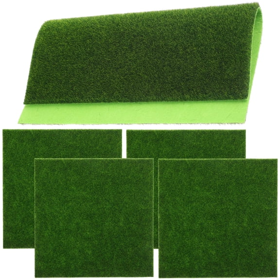 Worgeous 5 Pcs Simulated Moss Lawn Fake Grass Artificial Decoration Micro Scene Green