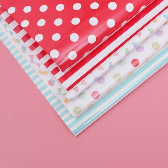 Worgeous 5 Sheets Book Gift Packaging Wraps Festival Party Gift Wrapping Paper Birthday Favors Stripe Design Waterproof Paper Wrappers for Birthday Wedding Party