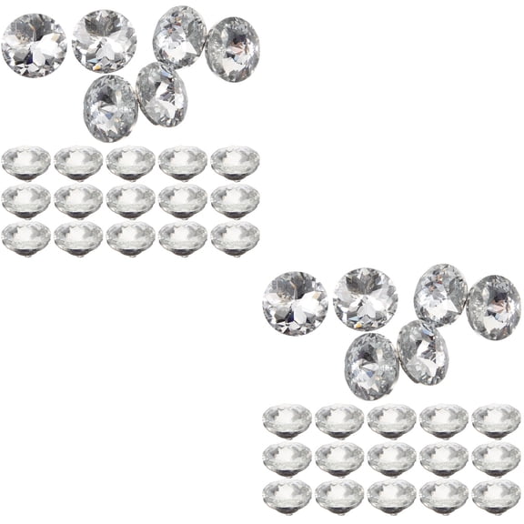 Worgeous 50 Pcs Glass Buttons for Sewing Sofa Bed Headboard DIY Crafts Buttons DIY Crystal Glass Buttons Decors