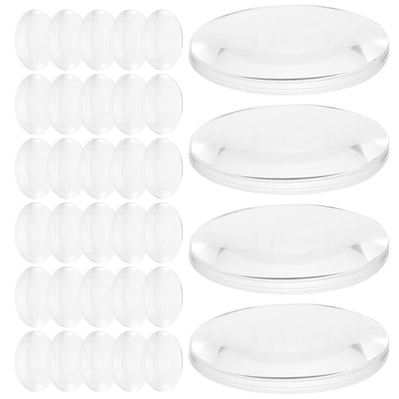 Worgeous 50 Pcs Biconvex Lenses 2.50X2.50X0.20CM for Physics Laboratory Optical Experiments and Science Education