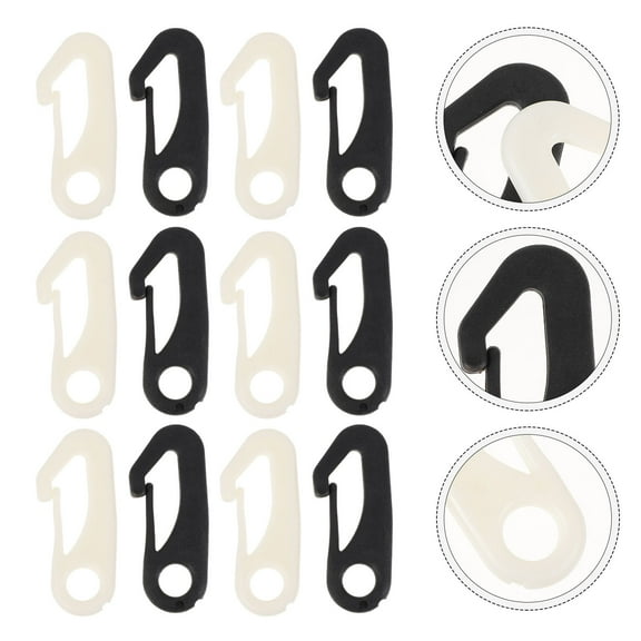 Worgeous Hook Carabiner Clip Black 50Pcs 2.4x1In