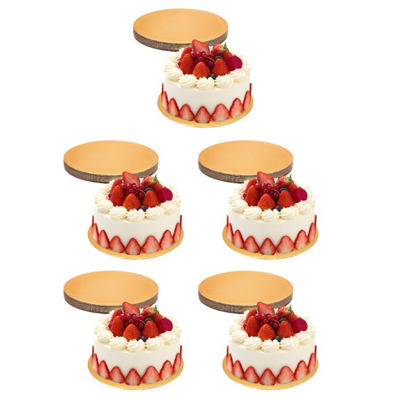 Worgeous 50 pcs Cake Base Round Cake Board Corrugated Paper Cake Drums Cake Decorating Boards Cake Trays 10 Inches