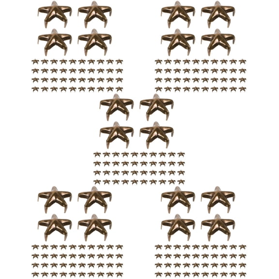Worgeous 500 pcs DIY Leathercraft Star Rivets Metal Studs Rivets Decorative Rivets