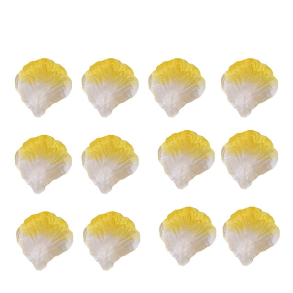 Worgeous 500pcs Artificial Silk Flower Petals for Wedding Party Bridal Events Decoration (Yellow and White)