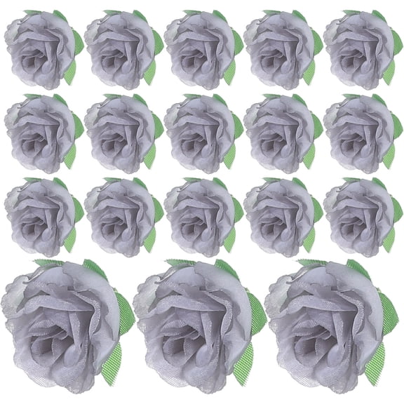 Worgeous 50pcs 3cm Artificial Roses Flower Heads Wedding Decoration (Grey)