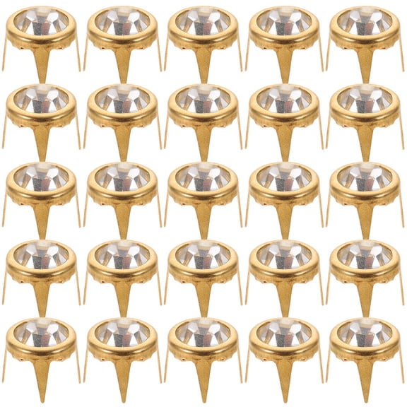 Worgeous 50pcs Crystal Rhinestone Rivets Decorative Rivet Spikes For Shoes Spike Studs For Clothing Crystal Rhinestones Brads Diy Bag Rivets