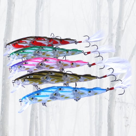 Worgeous 5PCS 11.5cm/15. Fishing Lure Artificial Plastic Group Fish Baits Sea Fishing Accessory
