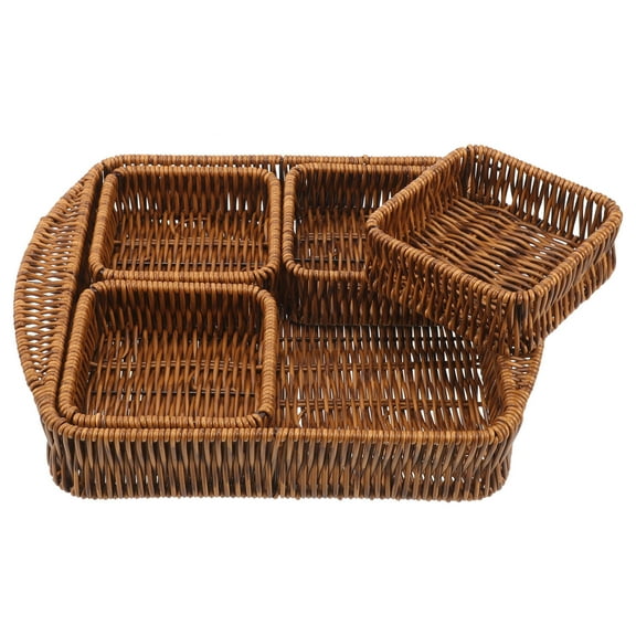 Worgeous Woven Basket Small Snack Storage Basket Light Brown 1 Set