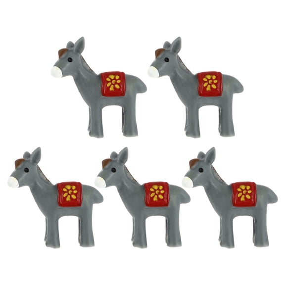 CIMAXIC Resin Donkeys Figurine Miniature Donkey Ornaments Grey 5Pcs Garden Decoration