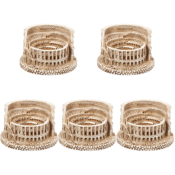 ADDHAT cate Beige Roman Colosseum Craft Practical Table Adornment Ancient Architecture Statue 5Pcs