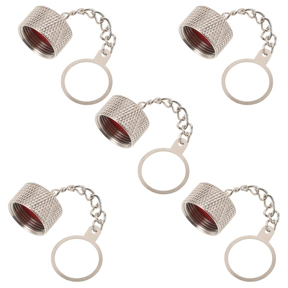 5-Pack Protective Cap Covers with Chain for SO239 Connector - , , Connector Caps