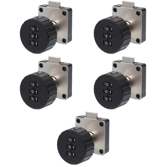 Worgeous 5pcs Combination Lock 3- Baby Proof File Cabinet Lock Desk Drawer Lock