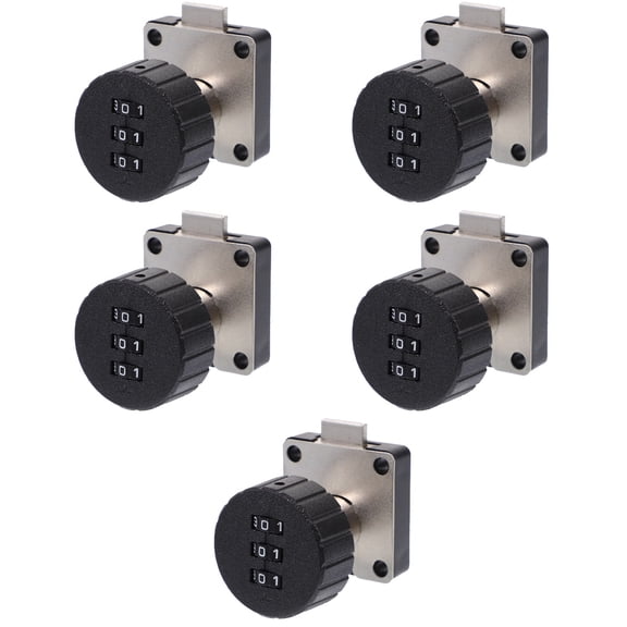 Worgeous 5pcs Combination Lock 3- Baby Proof File Cabinet Lock Desk Drawer Lock