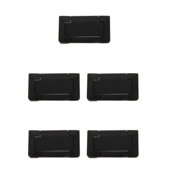 Worgeous 5pcs Finger Flush Pull Handle Recessed Type Furniture Wardrobe Drawer Pull Handle Flat Black Cabinet Flush Rectangle