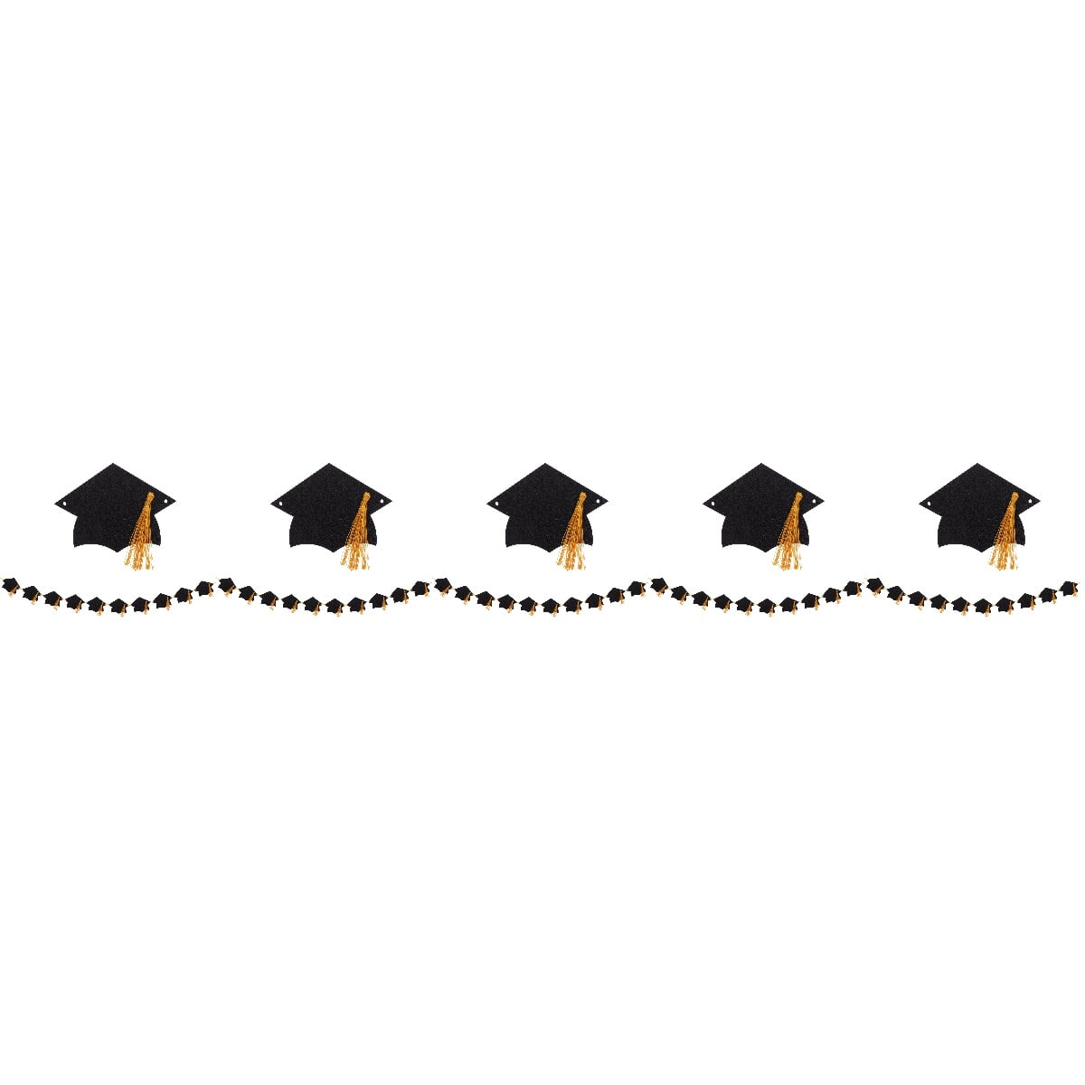Worgeous 5-Piece Graduation Cap Garland Banner, Graduation Party Decoration Hanging Banner for Celebration