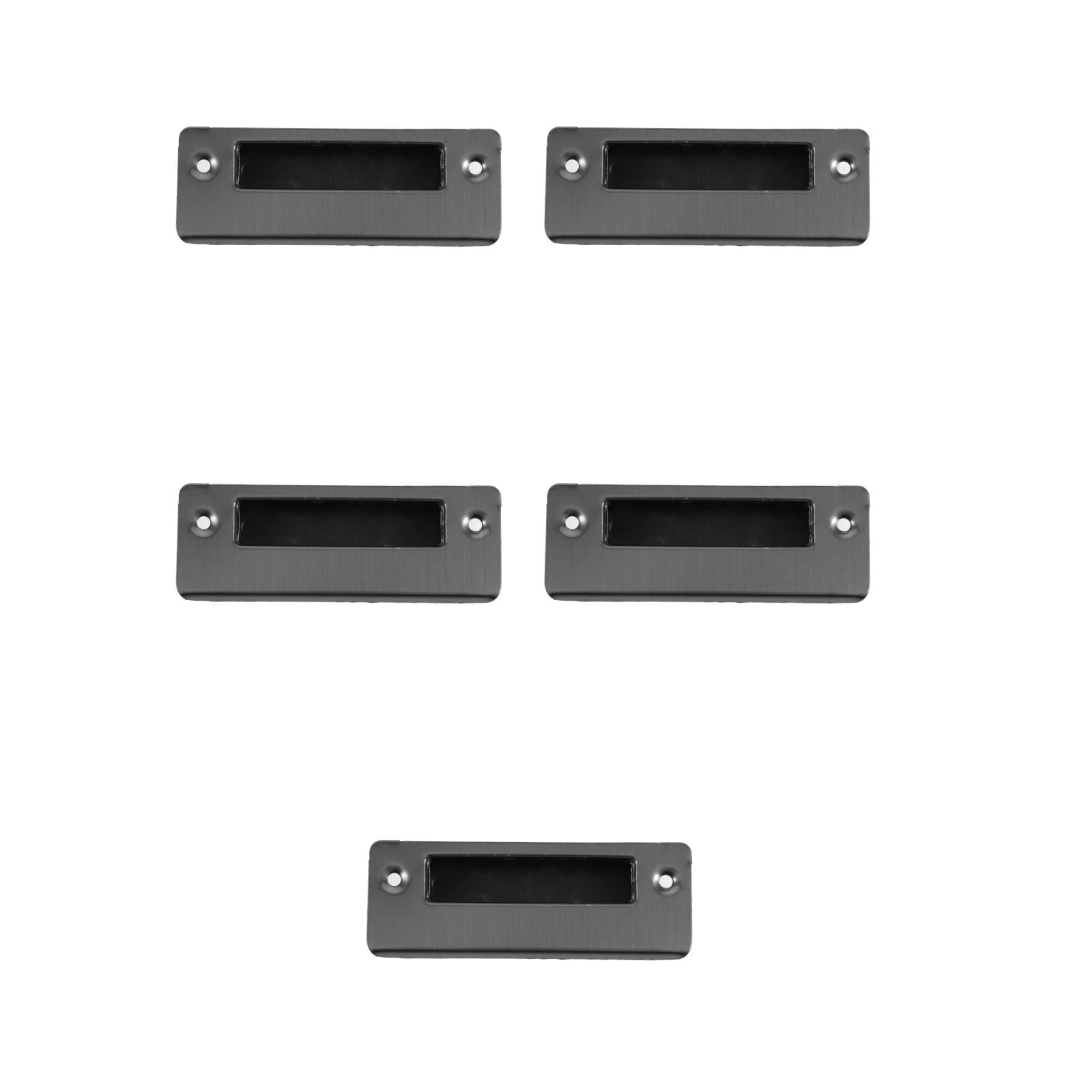 QCAA 304 Stainless Steel Extended Deadbolt Strike Plate - 4-7/8 Inch, Black, 2 Pack, Made In Taiwan