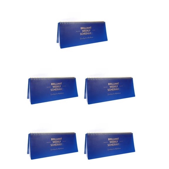 Worgeous 5pcs Weekly Planner With Spiral Bound Blank Desktop Planner Undated Weekly Daily Scheduler Planning Notepad For Home Office School Supplies Blue