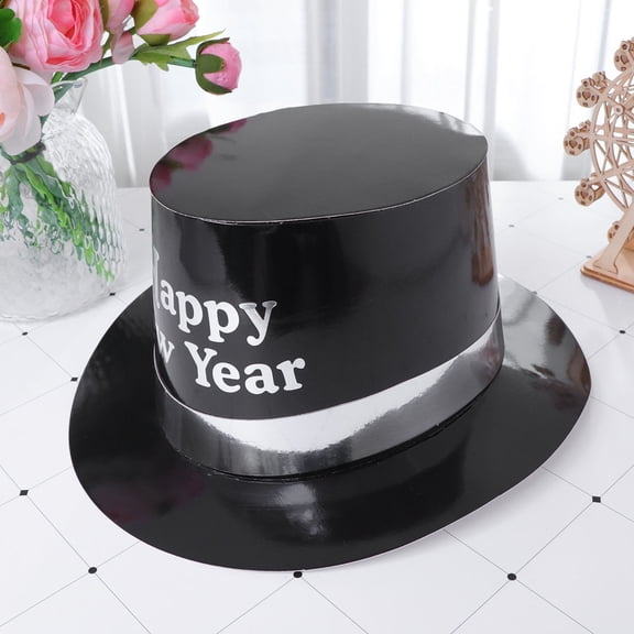 Worgeous 5pcs White Letter Printing Paper Hats for Party Tophat Creative Headdress Decorations and New Year Cosplay Party Favors Props