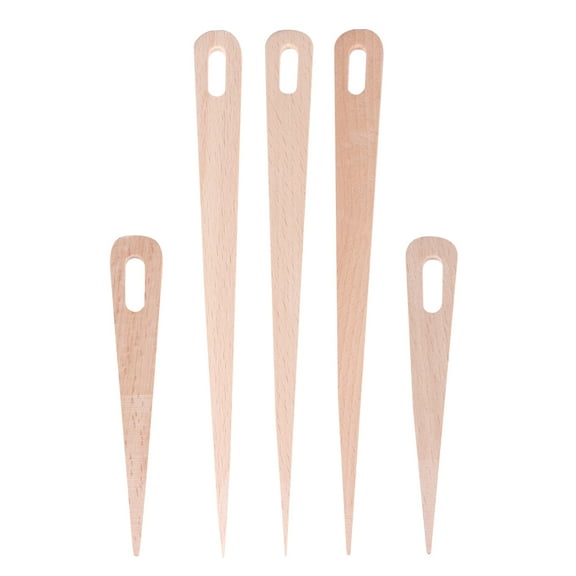 Worgeous 5pcs Wood Weaving Crochet Needle Wood Hand Loom Stick Tapestry Making DIY Crafts Tools (3 , 2 Small One)
