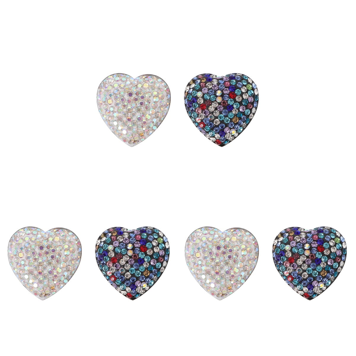 Worgeous 6 PCS Stainless Steel Refrigerator Magnet Rhinestone Heart ...