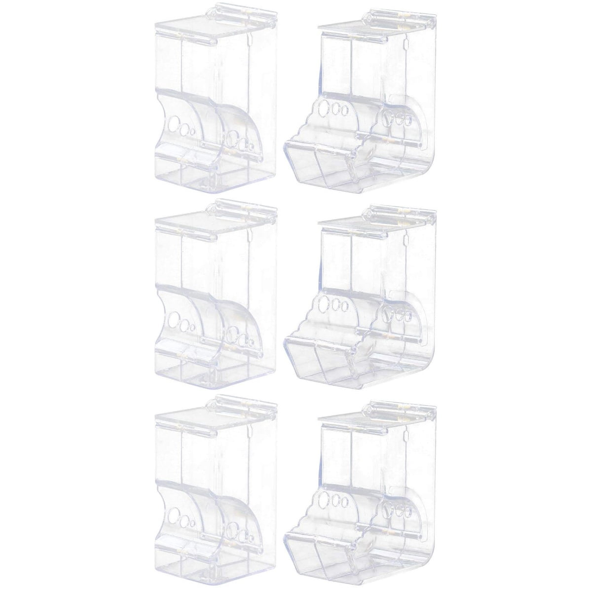 Image showcasing Worgeous 6 Pcs Acrylic Hamster Automatic Feeder Self-Dispensing Feeder ...