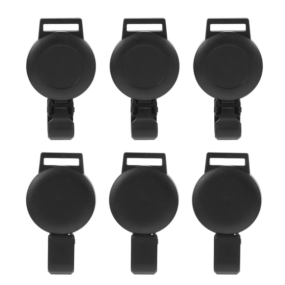 Worgeous 6 Pcs Badges Easy-to-pull ID Buckle Badge Supply Work Nurse 5.5X3.5X1CM Black