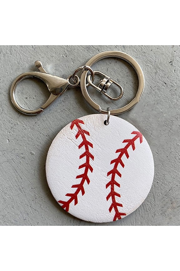 Baseball Keychains White Alloy 6pcs for Keys and Shoulder Bag