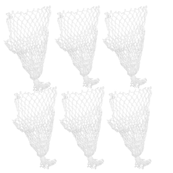 Worgeous  6 Pcs Billiard Net Bag Mesh Ball Side Pool Table Bags White