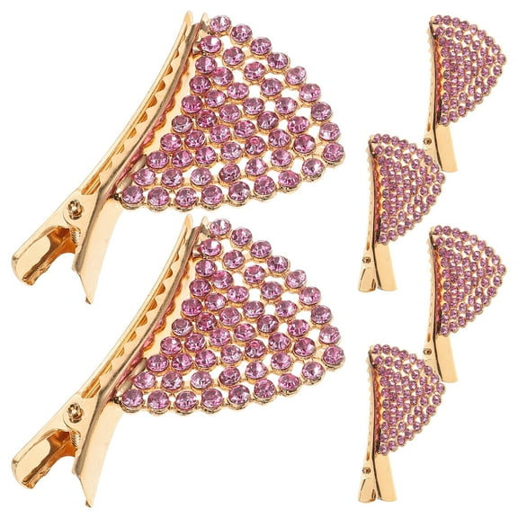 Worgeous 6 Pcs Cat Hair Clips Cat Ears Hairpin Cat Ear Shape Hairpin Child 4.5X3X1CM Pink