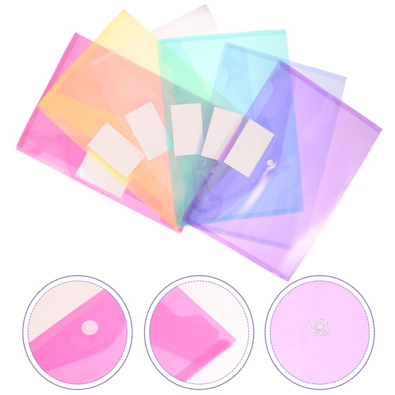 Worgeous 6 Pcs Envelopes File Holder Button Design File Folders Office 30.00X24.00X0.10CM