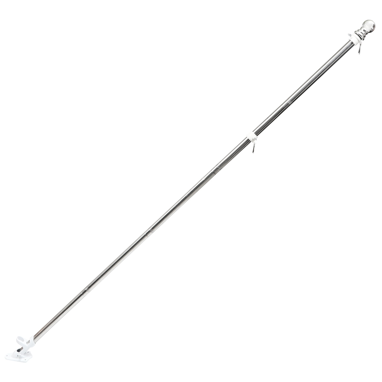 Worgeous Garden Flag Rod Silver 6Pcs 11.8In Stainless Steel
