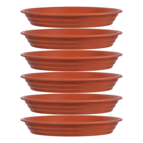 LITINKIMI Plastic Drip Trays For Plants Red 6Pack For Indoor Plant Setup And Gardens