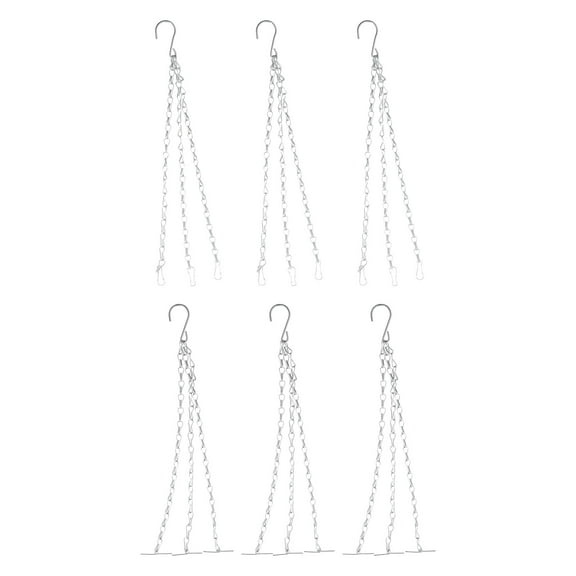 Worgeous  6 Pcs Hanging Basin Hook Outdoor Plant Pots Bracket for Basket Small Silver