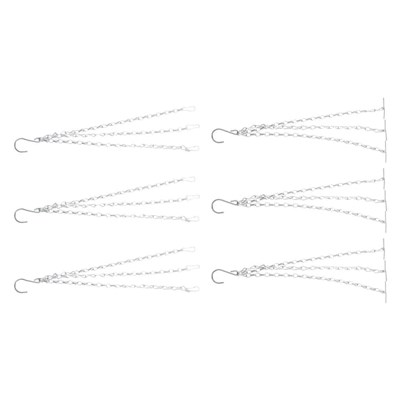 Worgeous  6 Pcs Hanging Basin Hook Pot Indoor Plant Pots Basket Silver