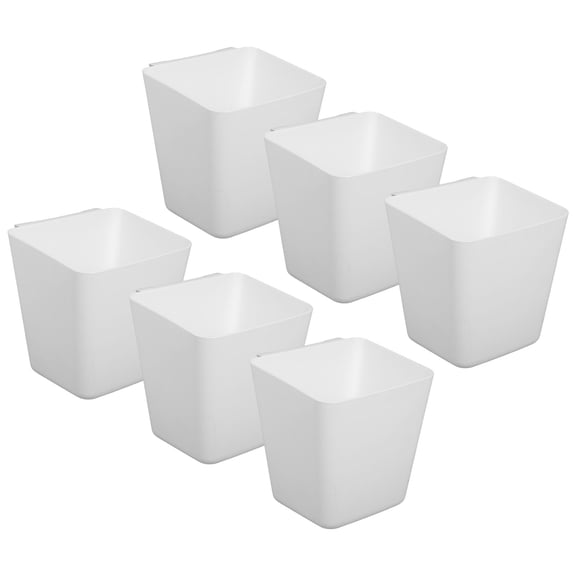 Worgeous  6 Pcs Hanging Can Cart Cup Holder Containers Cube Storage Organizer White