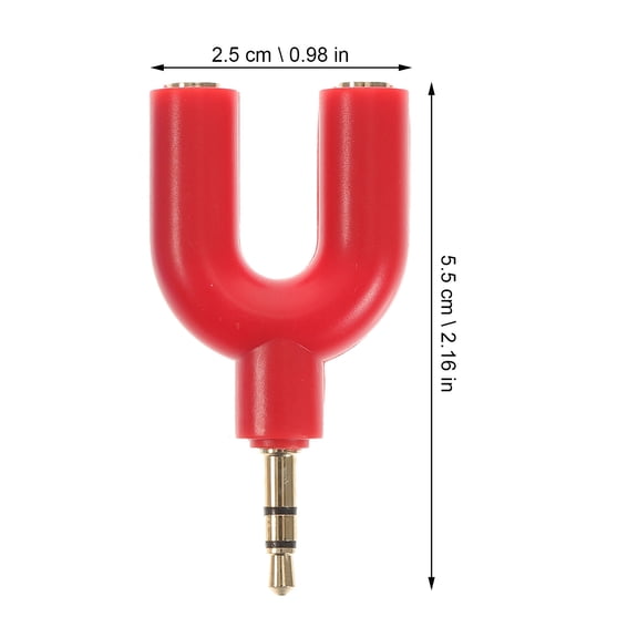 Worgeous 6 Pcs Headphone Adapter Cable Stereo 1/2 Headphones Splitter