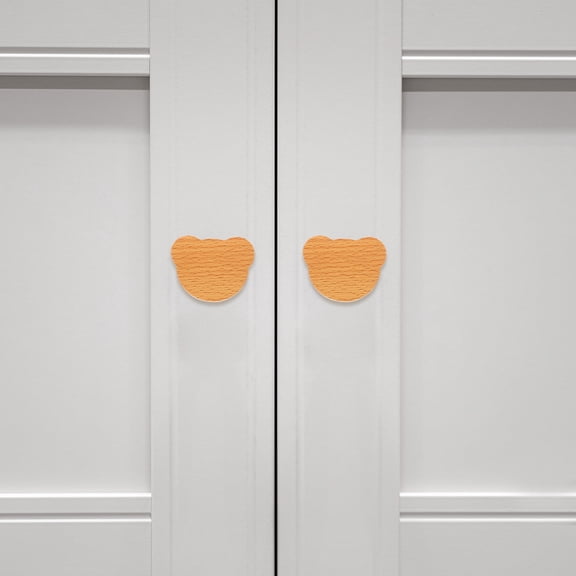 RENACLIPY 6-Pack Khaki Bear Cabinet Knobs Decorative Drawer Pull Handles for Cabinets, Dressers, and Furniture Hardware