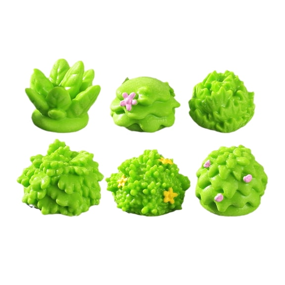 Worgeous 6 Pcs Miniature Grass Cluster Miniature Shrubs Bush Resin Grass Plants Model Tree Scenery Accessories For Diy Fairy Garden Bonsai Landscape Decor