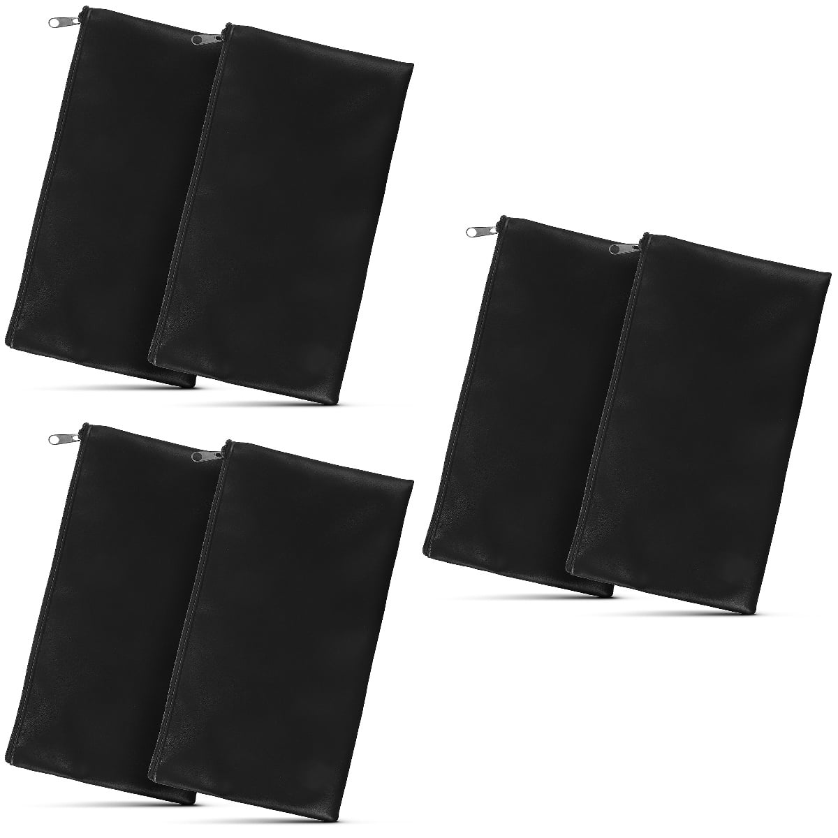 Worgeous 6 Pcs Money Bags for Cash Deposit Money Coin Bags Receipt Pouches Utility with Zipper for Women Men