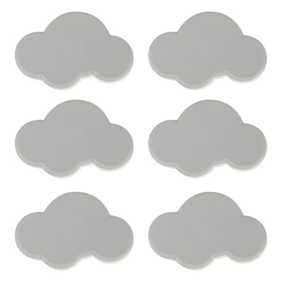 Worgeous 6 Pcs Soft Rubber Knobs Furniture Pull Handle Door Handles Grey