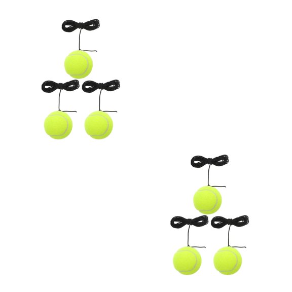 Worgeous 6 Pcs Trainer Rebound Balls with String Training Tool Portable Tennis Training Balls for Beginners Tennis Practice Equipment Training Balls