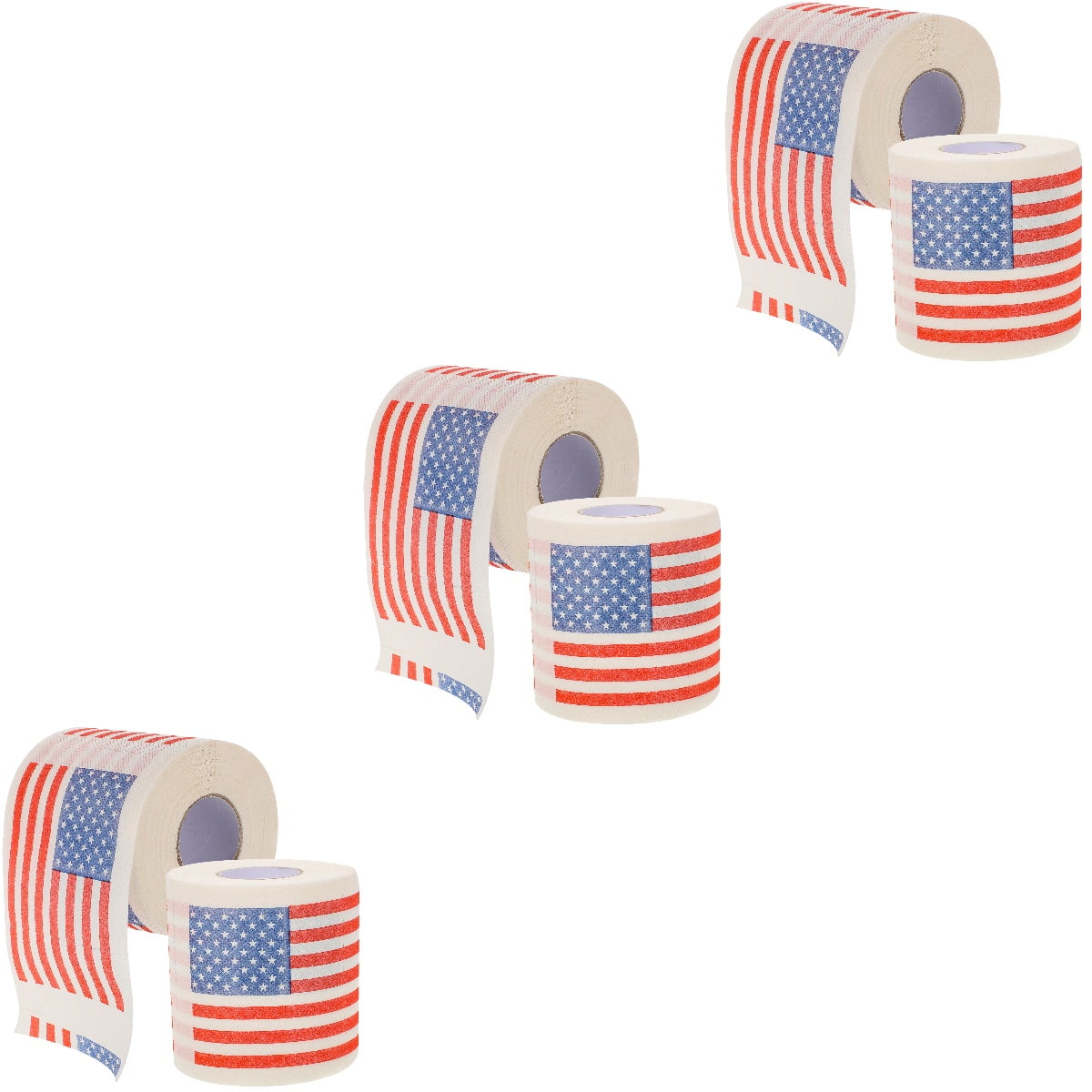 Worgeous 6 Rolls American Flag Toilet Paper Roll Paper Tissue Paper ...