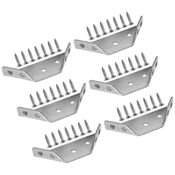 Worgeous 6 Sets of Angle Brackets Metal Corner Code Cabinet Supports Stainless Steel Corner Brace Replacements