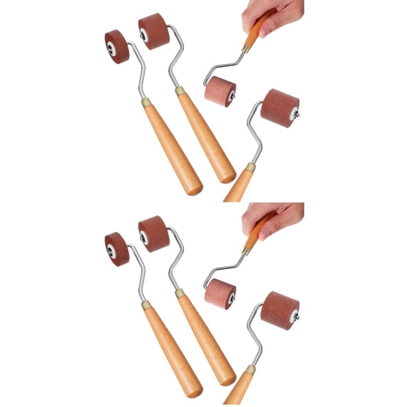Worgeous 6 pcs Rubber Rollers Crafting Glue Roller Oil Painting Construction Tools (1cm, 2cm, 3cm)
