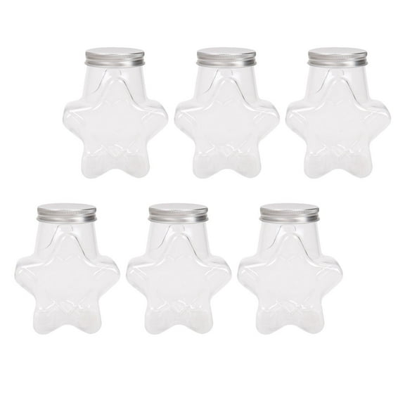 FONDOTIN Reusable Soda Bottles Silver Transparent Multipurpose General Users 6Pcs 12x9.5Cm 400Ml