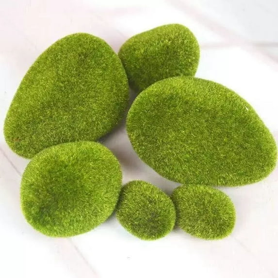 Worgeous 6Pcs Look Flocking Foam Fake Moss Stone for Floral Arrangements Decorative Items